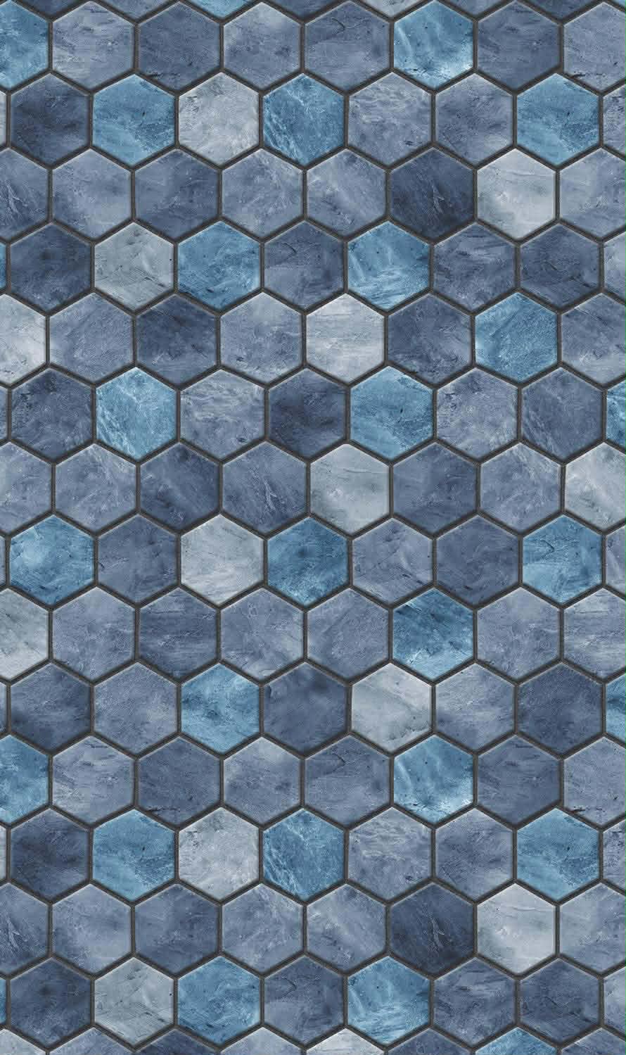 Toile overlap travertine hex 12 pied